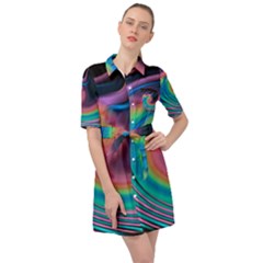 Abstract Art Abstract Background Belted Shirt Dress