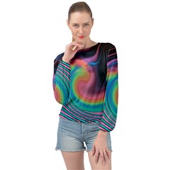 Abstract Art Abstract Background Banded Bottom Chiffon Top