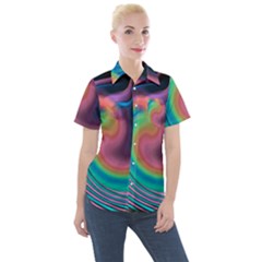 Abstract Art Abstract Background Women s Short Sleeve Pocket Shirt