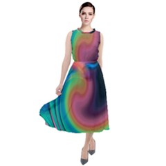 Abstract Art Abstract Background Round Neck Boho Dress