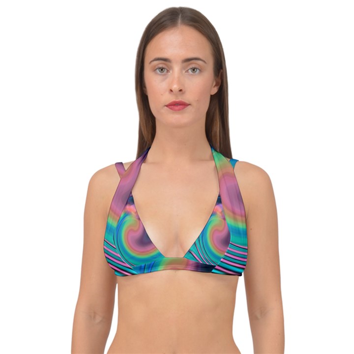 Abstract Art Abstract Background Double Strap Halter Bikini Top