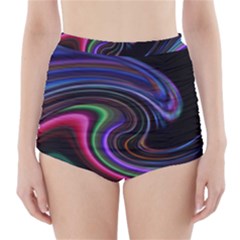 Art Abstract Colorful Abstract Art High-waisted Bikini Bottoms by Simbadda