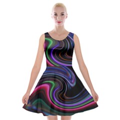 Art Abstract Colorful Abstract Art Velvet Skater Dress