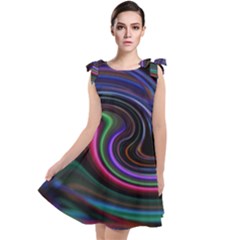 Art Abstract Colorful Abstract Art Tie Up Tunic Dress