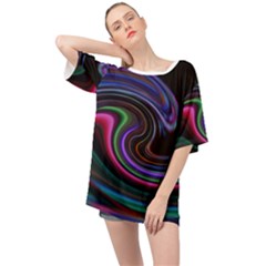 Art Abstract Colorful Abstract Art Oversized Chiffon Top