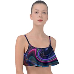 Art Abstract Colorful Abstract Art Frill Bikini Top