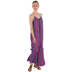 Stripes Wallpaper Texture Cami Maxi Ruffle Chiffon Dress by Simbadda