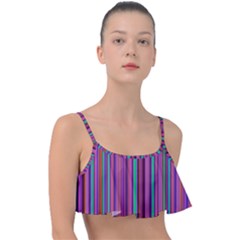 Stripes Wallpaper Texture Frill Bikini Top