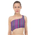 Stripes Wallpaper Texture Spliced Up Bikini Top  View1