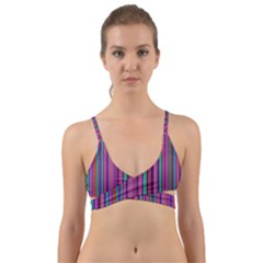 Stripes Wallpaper Texture Wrap Around Bikini Top