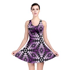 Pattern Purple Seamless Design Reversible Skater Dress by Simbadda