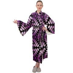 Pattern Purple Seamless Design Maxi Velour Kimono by Simbadda