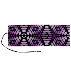 Pattern Purple Seamless Design Roll Up Canvas Pencil Holder (m)