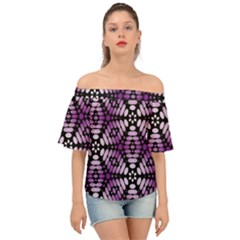 Pattern Purple Seamless Design Off Shoulder Short Sleeve Top