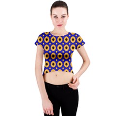 Pattern Circle Seamless Texture Crew Neck Crop Top by Simbadda