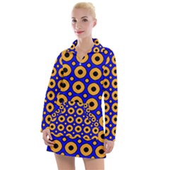 Pattern Circle Seamless Texture Women s Long Sleeve Casual Dress