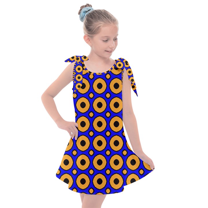 Pattern Circle Seamless Texture Kids  Tie Up Tunic Dress