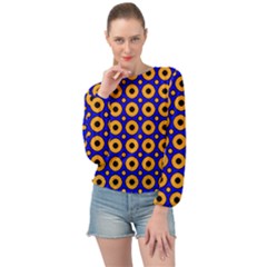 Pattern Circle Seamless Texture Banded Bottom Chiffon Top