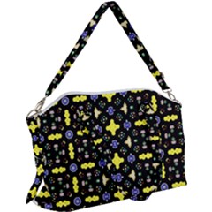 Pattern Black Background Texture Canvas Crossbody Bag