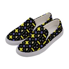 Pattern Black Background Texture Women s Canvas Slip Ons by Simbadda