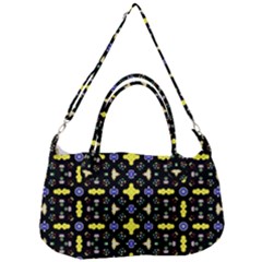 Pattern Black Background Texture Removal Strap Handbag by Simbadda