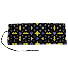 Pattern Black Background Texture Roll Up Canvas Pencil Holder (s)