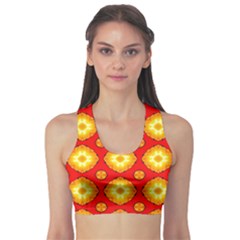 Sun Pattern Texture Seamless Sports Bra by Simbadda