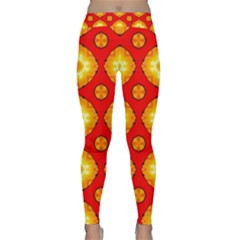 Sun Pattern Texture Seamless Classic Yoga Leggings by Simbadda