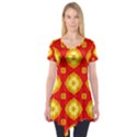 Sun Pattern Texture Seamless Short Sleeve Tunic  View1