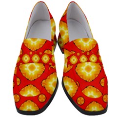 Sun Pattern Texture Seamless Women s Chunky Heel Loafers