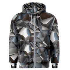 Triangles Polygon Color Silver Uni Men s Zipper Hoodie by Simbadda