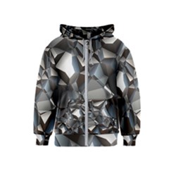 Triangles Polygon Color Silver Uni Kids  Zipper Hoodie by Simbadda