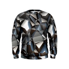 Triangles Polygon Color Silver Uni Kids  Sweatshirt by Simbadda