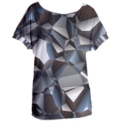 Triangles Polygon Color Silver Uni Women s Oversized Tee by Simbadda