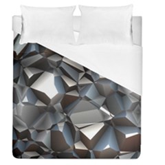 Triangles Polygon Color Silver Uni Duvet Cover (queen Size) by Simbadda