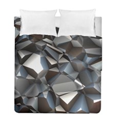 Triangles Polygon Color Silver Uni Duvet Cover Double Side (full/ Double Size) by Simbadda