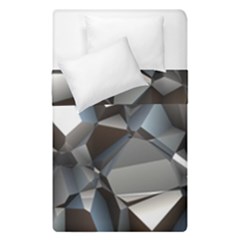 Triangles Polygon Color Silver Uni Duvet Cover Double Side (single Size) by Simbadda