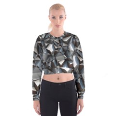 Triangles Polygon Color Silver Uni Cropped Sweatshirt by Simbadda