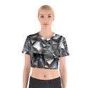 Triangles Polygon Color Silver Uni Cotton Crop Top View1