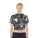 Triangles Polygon Color Silver Uni Cotton Crop Top View2