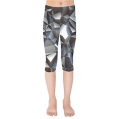 Triangles Polygon Color Silver Uni Kids  Capri Leggings  by Simbadda