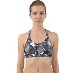 Triangles Polygon Color Silver Uni Back Web Sports Bra by Simbadda