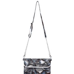 Triangles Polygon Color Silver Uni Mini Crossbody Handbag by Simbadda