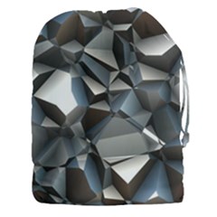 Triangles Polygon Color Silver Uni Drawstring Pouch (xxxl) by Simbadda