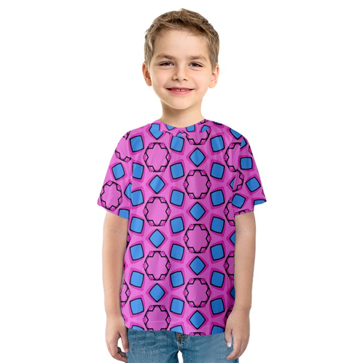 Pattern Pink Stars Texture Seamless Kids  Sport Mesh Tee