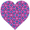 Pattern Pink Stars Texture Seamless Wooden Puzzle Heart View1