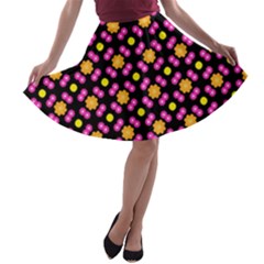 Pattern Colorful Texture Design A-line Skater Skirt