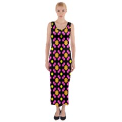 Pattern Colorful Texture Design Fitted Maxi Dress