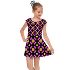 Pattern Colorful Texture Design Kids  Cap Sleeve Dress