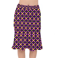 Pattern Colorful Texture Design Short Mermaid Skirt